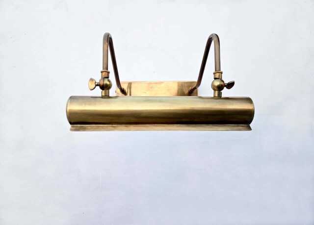 Solid Brass Picture Light Sconce - Mid-Century Art Deco Wall Lighting - image 1