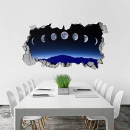 Moon Phases, Wall Art, Kids Bedroom, Decor, Sticker, Decal, 3D Wallpaper, Wall Decals, Decals, Stickers - Sku Moph3Dw - thumbnail 3