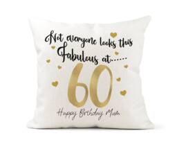 Personalised Special Birthday Cushion, 30Th, 40Th, 50Th, 60Th, 70Th, 80Th Birthday, Gold, Mum, Nan, Friend, Sister, Fabulous At