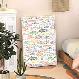 Fish Art Canvas Poster, Kitchen Wall Art, Cartoon Aesthetic Decor, Retro Home Printed Gift - thumbnail 3