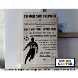 Happy Birthday Son Football Theme Custom Word Art Footballer Picture Wall Framed Canvas Print Teen Gift Present - thumbnail 4