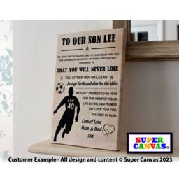 Happy Birthday Son Football Theme Custom Word Art Footballer Picture Wall Framed Canvas Print Teen Gift Present - thumbnail 2