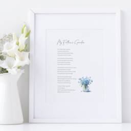 Sympathy Gift - My Father's Garden Print Father Kept A Poem Sorry For Your Loss Condolences Present Unframed - thumbnail 3