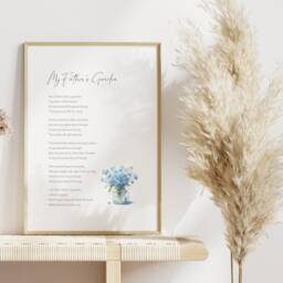 Sympathy Gift - My Father's Garden Print Father Kept A Poem Sorry For Your Loss Condolences Present Unframed - thumbnail 2
