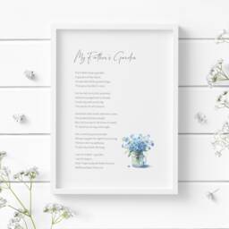 Sympathy Gift - My Father's Garden Print Father Kept A Poem Sorry For Your Loss Condolences Present Unframed - thumbnail 1