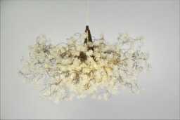 Clear Resin Flower Chandelier Elegant Ceiling Light Fixture