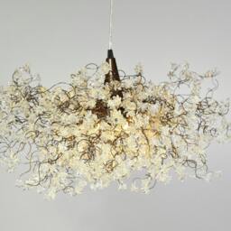 Clear Resin Flower Chandelier Elegant Ceiling Light Fixture - thumbnail 2