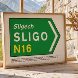 Authentic Sligo Ireland Road Sign Poster Irish Wall Art - thumbnail 2