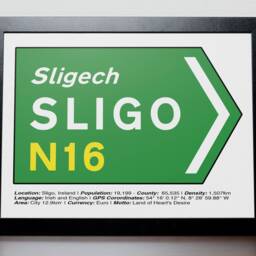 Authentic Sligo Ireland Road Sign Poster Irish Wall Art - thumbnail 3