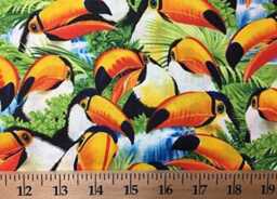 Kitchen Valance - Colorful Toucan Tropical Jungle Birds Farmhouse Country Curtain - thumbnail 2