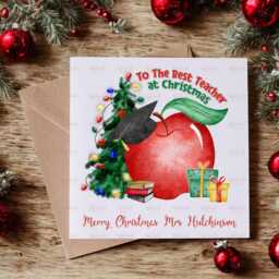 Personalised Christmas Decoration - Best Teacher Gift Custom Bauble Stocking Filler Eve Box - thumbnail 2