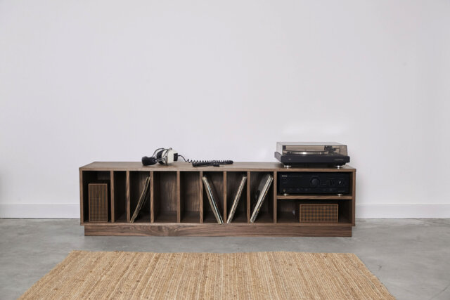 Vinyl Record Stand, Vinyl Storage, Sideboard, Dresser, Commode, Credenza Made Of Walnut Vaneer - Livlo O-S09 - image 1