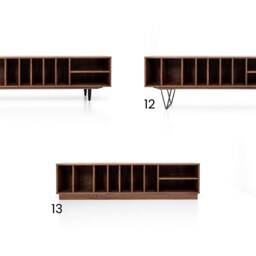 Vinyl Record Stand, Vinyl Storage, Sideboard, Dresser, Commode, Credenza Made Of Walnut Vaneer - Livlo O-S09 - thumbnail 2