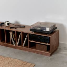 Vinyl Record Stand, Vinyl Storage, Sideboard, Dresser, Commode, Credenza Made Of Walnut Vaneer - Livlo O-S09 - thumbnail 3