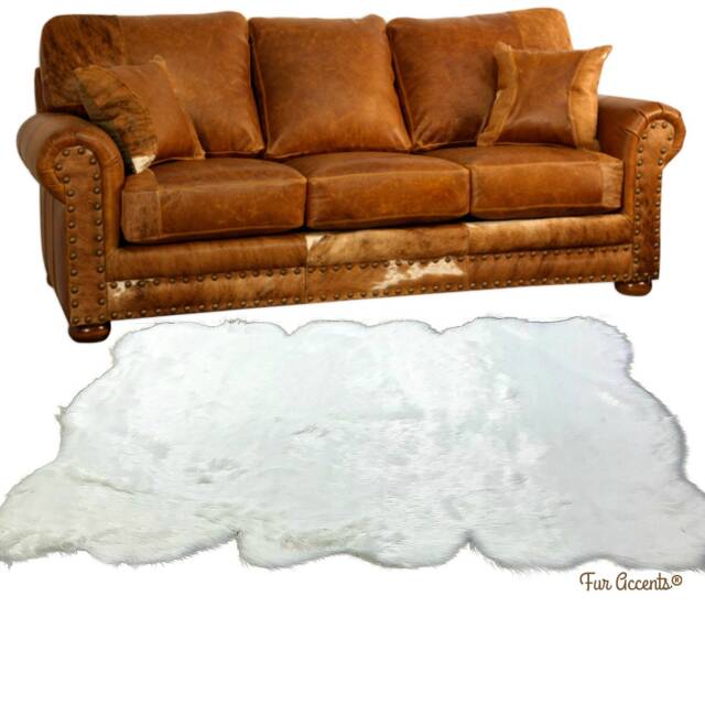 Faux Sheepskin Rug - Plush Fur Pelt, Country Edge Design - image 1