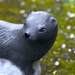 Unique Otter Figurine Concrete Sculpture Cement Wildlife Decoration Stone Animal Statue Otters Lover Gift Garden & Home - thumbnail 2