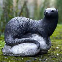 Unique Otter Figurine Concrete Sculpture Cement Wildlife Decoration Stone Animal Statue Otters Lover Gift Garden & Home - thumbnail 4