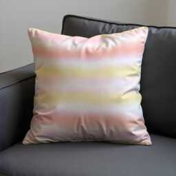 Pastel Ombre Cushion Cover, Soft Watercolor Striped Throw Pillowcase, Cozy Feminine Decor, 18x18 - thumbnail 3
