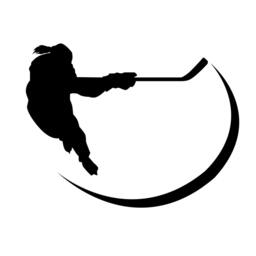 Girl Hockey Slap Shot Silhouette Sports - Wall Decal Custom Vinyl Art Stickers - thumbnail 2