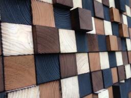 Reclaimed Wood Mosaic Wall Art - Handcrafted Wooden Cubes