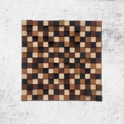 Reclaimed Wood Mosaic Wall Art - Handcrafted Wooden Cubes - thumbnail 3