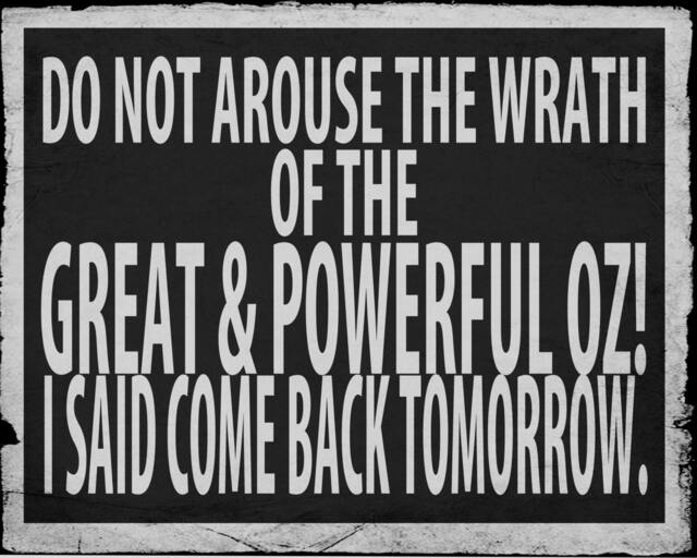 Wizard Of Oz Do Not Arouse The Wrath Great & Powerful Sign - Vintage Enamel Metal Tin Sign Wall Plaque