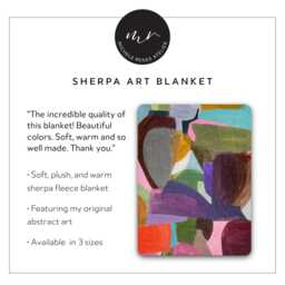 Abstract Sherpa Fleece Blanket Colorful Original Art Modern Throw - thumbnail 3