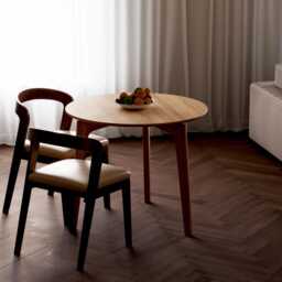 Modern Round Dining Table - Solid Oak Dining Table Small Kitchen Wood Compact Scandi - thumbnail 3
