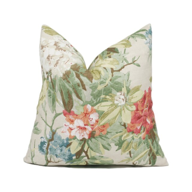 Colefax & Fowler - Mereworth Tomato/Olive Beautiful Delicate Floral Cushion Cover Handmade Throw Pillow Designer Home D??cor - image 1