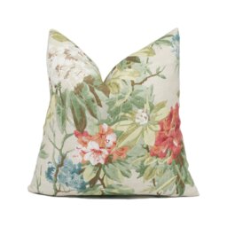 Colefax & Fowler - Mereworth Tomato/Olive Beautiful Delicate Floral Cushion Cover Handmade Throw Pillow Designer Home D??cor - thumbnail 1