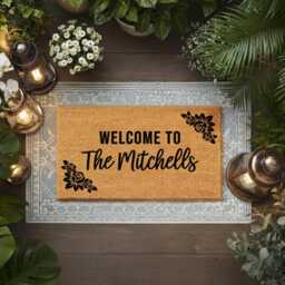 Simple Custom Family Name Doormat - Clean Door Mat Design - thumbnail 3