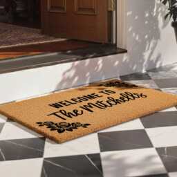 Simple Custom Family Name Doormat - Clean Door Mat Design - thumbnail 2