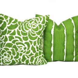 Scott Living Pillow Cover, Cushion, Decorative Throw Pillow, Green Striped Accent Mid Century Case, Pillow - thumbnail 2