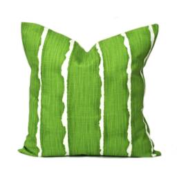 Scott Living Pillow Cover, Cushion, Decorative Throw Pillow, Green Striped Accent Mid Century Case, Pillow - thumbnail 1