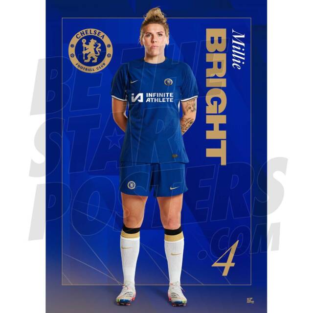 Chelsea Women Fc Bright 23/24 Headshot Poster - Officially Licensed Product A3/A4