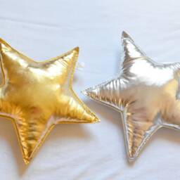 Gold/Silver Star Pillow, Nursery Gold Nursery, 17 - thumbnail 3