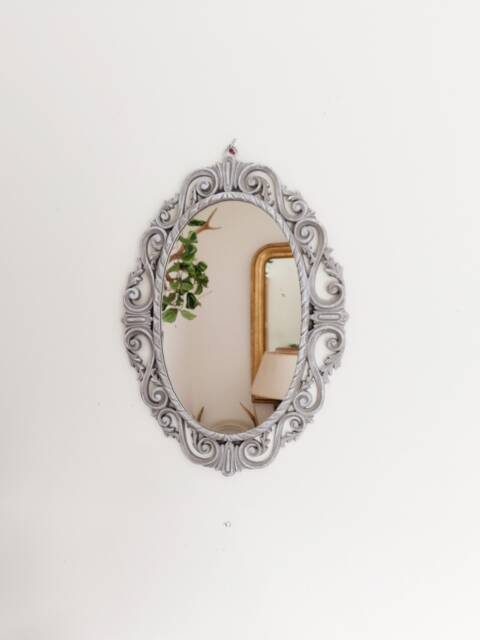 Louis Xvi Style Patinated Oval Mirror - image 1