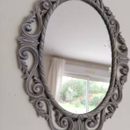 Louis Xvi Style Patinated Oval Mirror - thumbnail 3