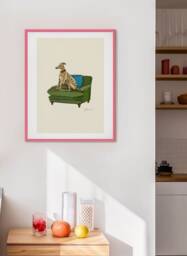 Greyhound Print - Dogs On Chairs Collection 5 X 7 Inches/A5 A4 A3 - thumbnail 1