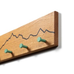 Mountain Oak Wall Coat Rack - Wooden Hook Rail Entryway & Bathroom - thumbnail 4