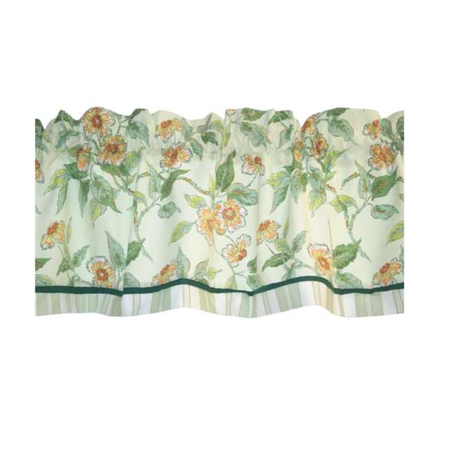 "Green Floral Window Valance 17"" X 65" - image 1