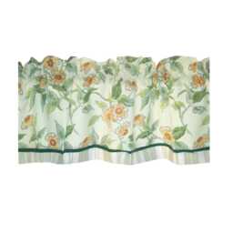 "Green Floral Window Valance 17"" X 65" - thumbnail 1