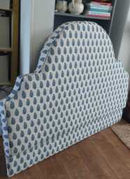 Bespoke Indigo Paisley Blue Headboard /Sizes
