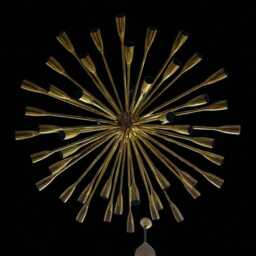 1950S Mid Century Vintage Brass Sputnik Chandelier - Space Age Design Fixture Lightings 45 Arms Flush Mount Hanging Light - thumbnail 3
