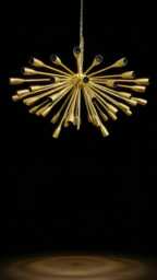 1950S Mid Century Vintage Brass Sputnik Chandelier - Space Age Design Fixture Lightings 45 Arms Flush Mount Hanging Light