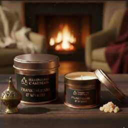 Frankincense & Myrrh Scented Candle, Christmas Gift For Her, Secret Santa Gift, Stocking Filler Teen, Home Fragrance, Soy Wax - thumbnail 2
