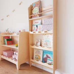 Montessori Bookshelf Wall Mounted - Front Facing Kids Bookcase Wooden Nursery Shelf Furniture - thumbnail 3