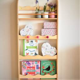Montessori Bookshelf Wall Mounted - Front Facing Kids Bookcase Wooden Nursery Shelf Furniture - thumbnail 4