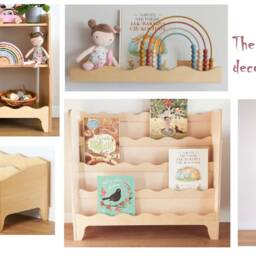 Montessori Bookshelf Wall Mounted - Front Facing Kids Bookcase Wooden Nursery Shelf Furniture - thumbnail 2