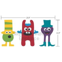 Monster Wall Decals Set Children's Vinyl Art - thumbnail 2